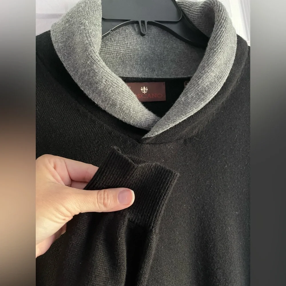 Toscano NWOT merino‎ wool shawl neck pullover sweater men’s XL